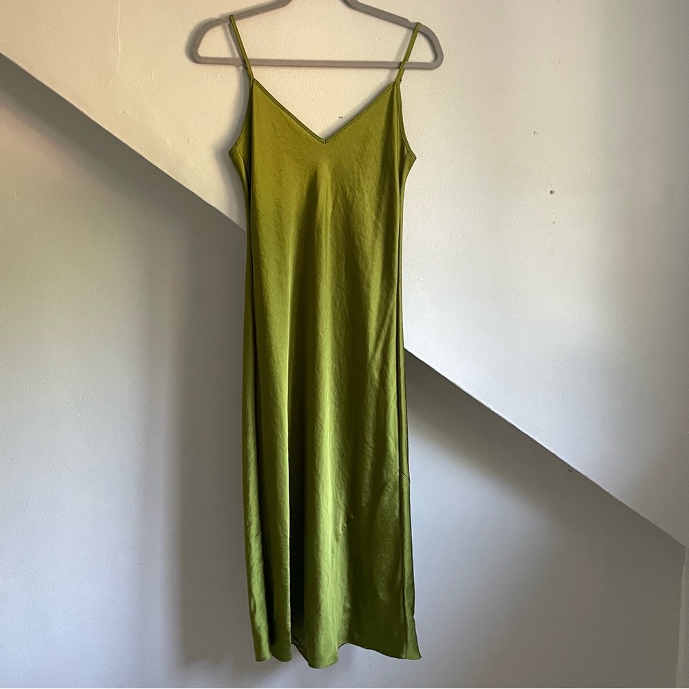 Chartreuse Green aritzia slip dress